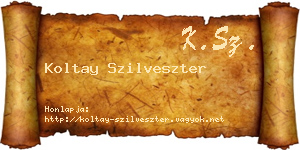 Koltay Szilveszter névjegykártya